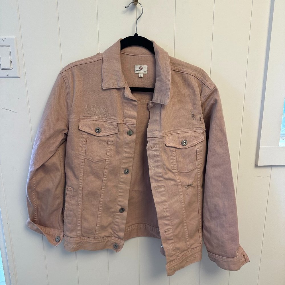 AG blush pink denim jacket